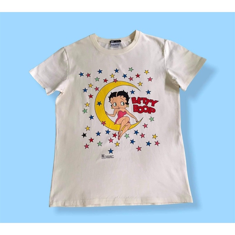 เสื้อ betty boop ป้าย zara อก42” ยาว 20” ***ใส่ครั้งเดียว