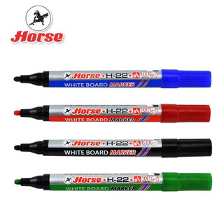 HORSE ตราม้า ปากกาไวท์บอร์ด H-22 หัวกลม - หลายสี จำนวน 1 แท่ง