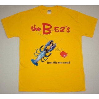 เสื้อยืดผ้าฝ้ายพิมพ์ลายขายดี เสื้อยืด พิมพ์ลาย B 52 DANCE THIS MESS AROUND POP ROCK DEVO DEEE-LITE สีเหลือง