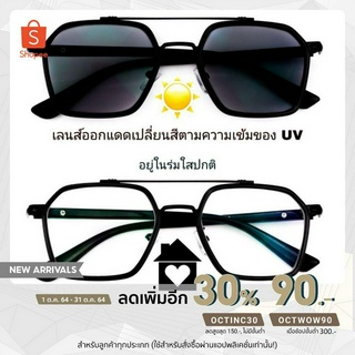 แว่นสายตาสั้นออกแดดเปลี่ยนสีเทาดำตามความเข้มของ UV