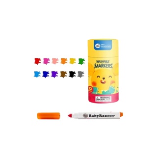 Baby Roo Washable Markers Set 12 สี -ปากกามาร์คเกอร์ไร้สารพิษ