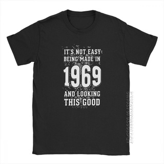 เสื้อยืดคอกลม ผ้าฝ้าย พิมพ์ลายครบรอบ 1969 ของขวัญวันเกิด สําหรับผู้ชาย 50 ปีสามารถปรับแต่งได้