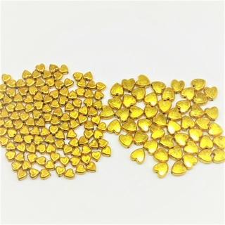 ลูกปัดหัวใจสีทอง 100 ชิ้น ขนาด 6 / 8 มิล สีเงิน สีทอง Heart shape Bead ลูกปัด