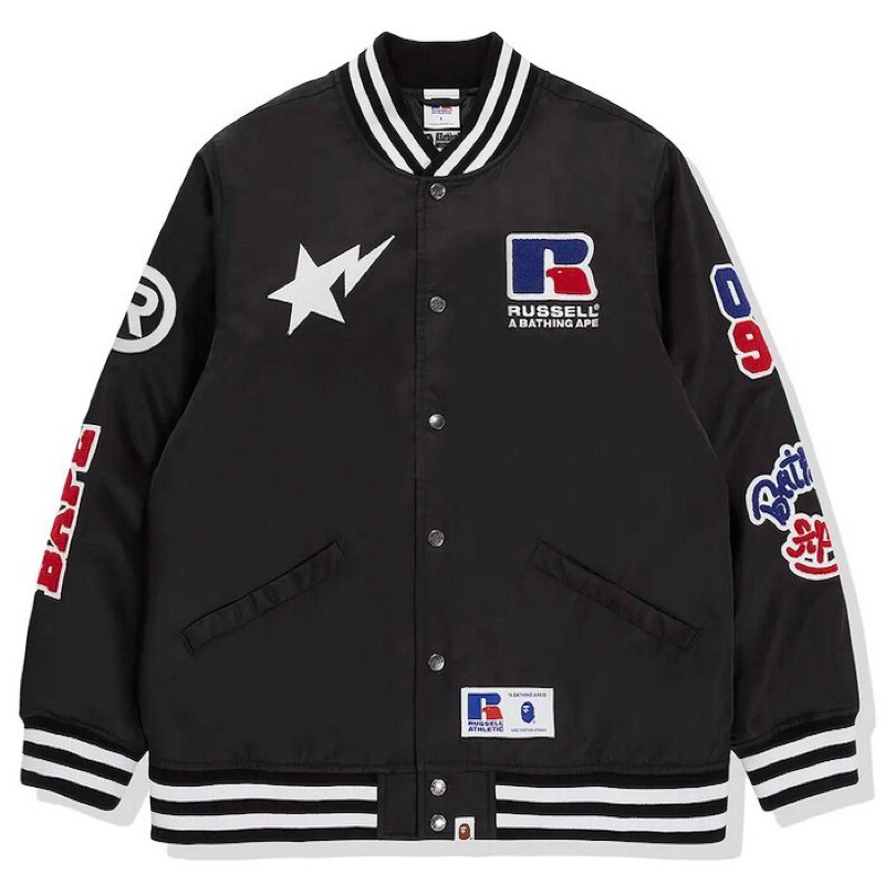 BAPE X RUSSELL COLLEGE VARSITY baseball jacket - nysocialclub