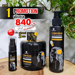 แชมพูดาวเรือง (150 ml.) + ทรีทเม้นท์ดาวเรือง ไฉไล Chai lai Calendula Hair Treatment ทรีทเมนต์ผมดาวเรือง (1 กระปุก 300ml)