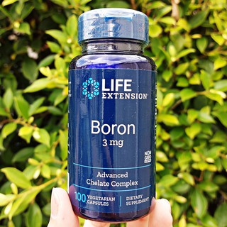 โบรอน Boron 3 mg 100 Vegetarian Capsules (Life Extension®) ต่อต้านความชรา เสริมสร้างกระดูก และภูมิคุ้มกัน