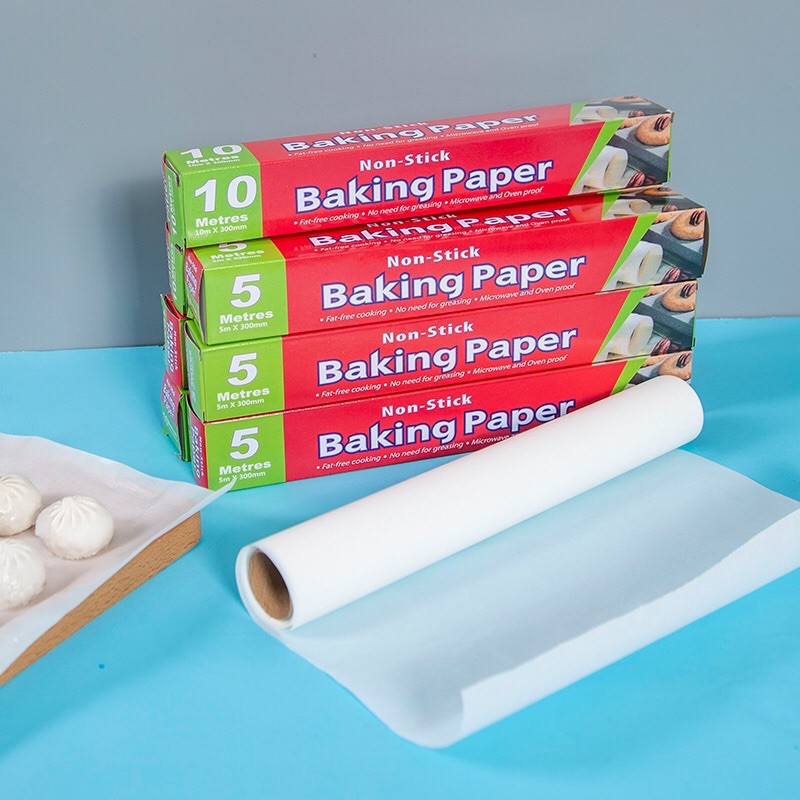 กระดาษไขรองอบ baking paper กระดาษไข กระดาษไขรองอาหาร กระดาษห่อขนม ยาว 5/10ม เมตร มีที่ตัดในตัว กระดาษอบ กระดาษรองอบ กระด
