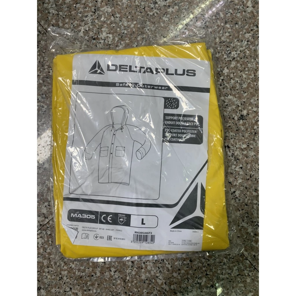 ชุดพีวีซี PVC ชุดคลุม มีฮู้ด กันสารเคมี-กันฝน Delta Plus MA305 thumbnail 4