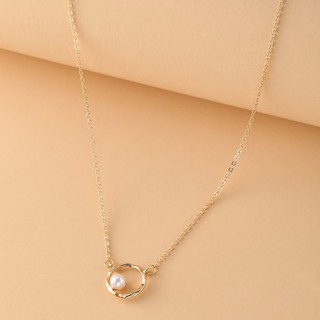 Faux pearl necklace สร้อยคอจี้ไข่มุก