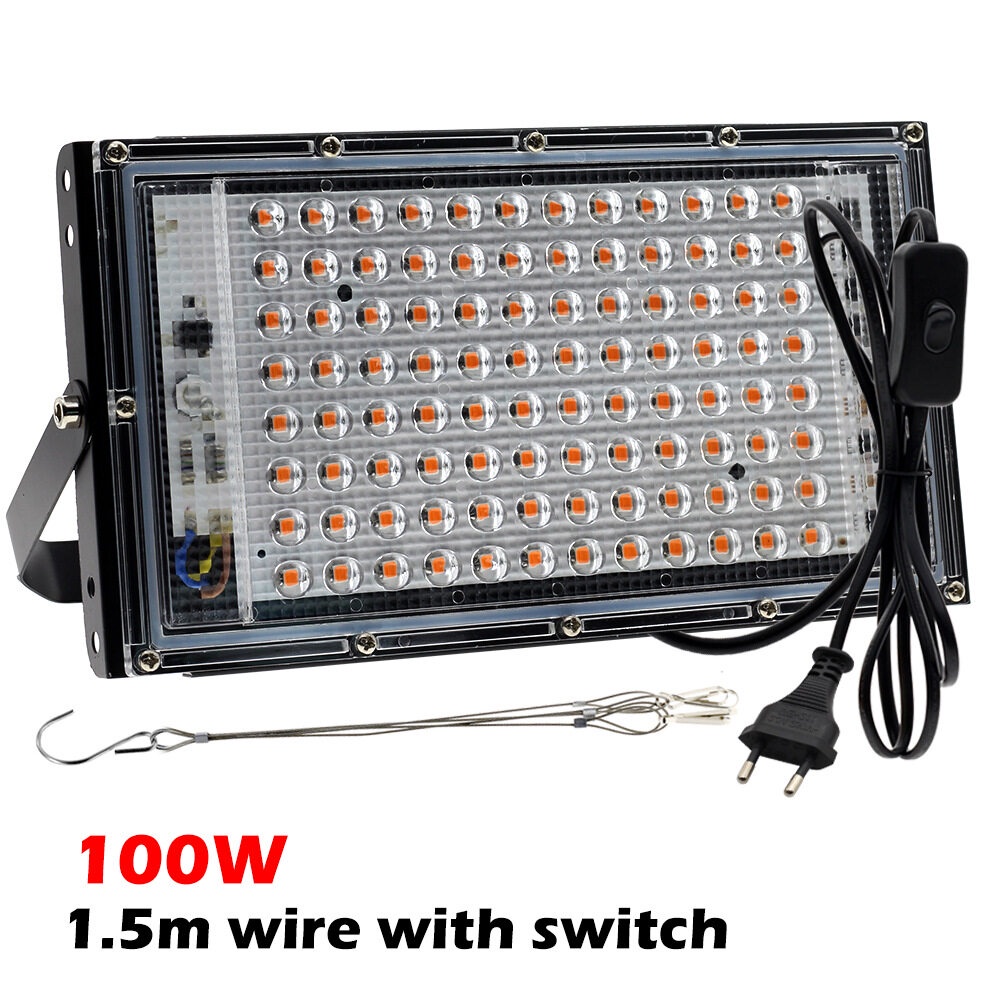 220V Full Spectrum LED Grow Light  50W/100W/200W/300W ไฟปลุกต้นไม้ ไฟช่วยต้นไม้ตัวเร็ว มีสวิตช์ปิดเปิด สายไฟยาว1.5โมตร H