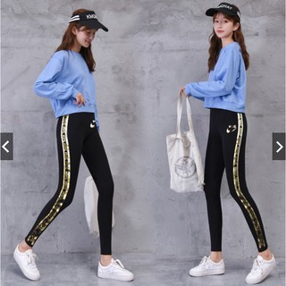 MingDeng Leggings 8921-11# กางเกงเลคกิ้งขายาว กางเกงโยคะ ออกกำลังกาย เข้าฟิตเนต ผ้าเกาหลี คนอ้วนใส่ได้สบาย