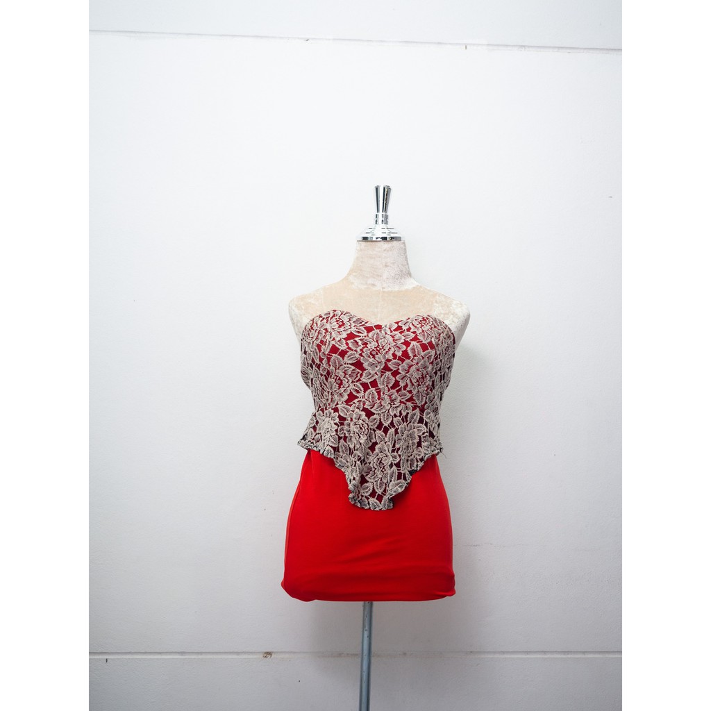 Dress สั้น เกาะอกแดง