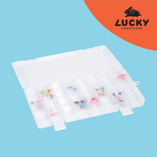 LUCKY HOME กล่องแบ่งช่อง 32 ช่อง TL-503 ขนาดกล่อง (กว้างxยาวxสูง): 15 x 29.5 x 3 cm ที่ใส่เครื่องประดับ ลูกปัด ตะปู