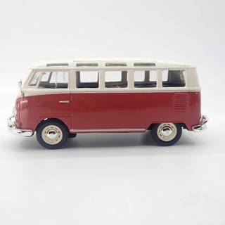 รถโมเดล รถแวนสีแดง เปิดประตูและกระโปรงหลังได้ maisto31956 volkswagen van samba 1:24