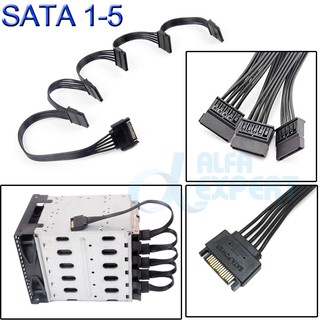 สายแยกไฟแบบ SATA จาก 1 ไปเป็น 5  High quality SATA 15Pin Male to 5 SATA Female Splitter Hard Disk Drive Power Cord Cable