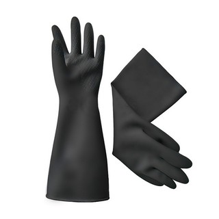 ถุงมือยางอุตสาหกรรม หนา TIGER 12 นิ้ว สีดำ  RUBBER GLOVES GENERAL CHEMICAL RESISTANT 12" BLACK