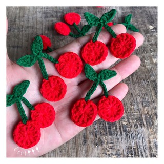 Cherry ลูกเชอรี่พวง 🍒ตกแต่งชิ้นงาน เชอรี่ถัก crochet cherry