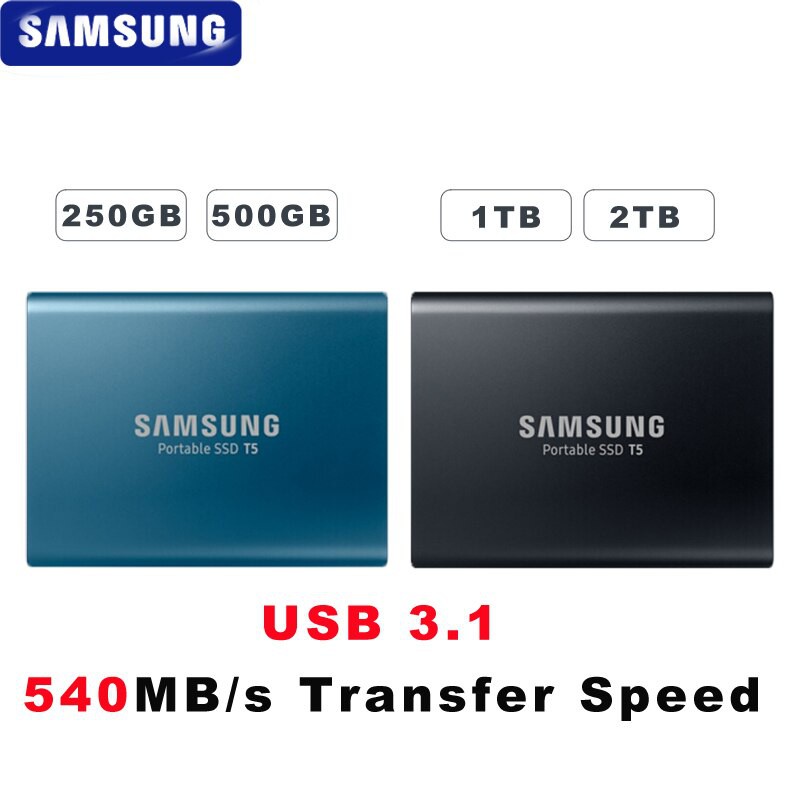 Samsung T5 Ssd 250gb 500gb 1tb 2tb Usb 3.1 Eksternal Portable 100 Untuk