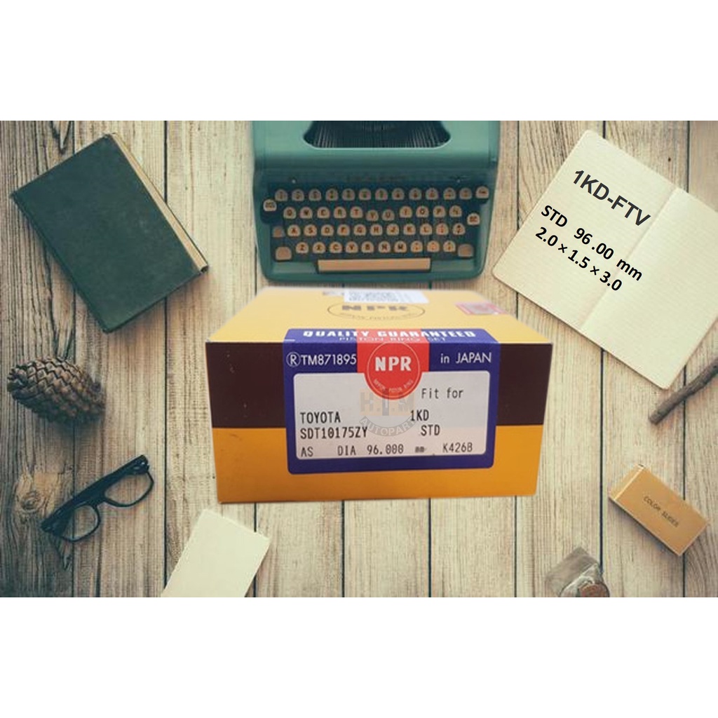 แหวนลูกสูบ TOYOTA VIGO D4D FORTUNER COMMUTER ENGINE 1KD-FTV 16V COMMONRAIL 3000CC