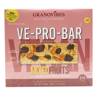 VE-PRO-BAR (Mixed Fruit) 40g x 6 bars