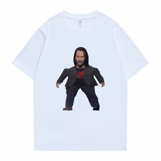 [S-5XL] เสื้อยืดแขนสั้น พิมพ์ลายกราฟฟิค Mini Keanu ระบายอากาศ สวมใส่สบาย แฟชั่นสําหรับผู้ชาย และผู้หญิง