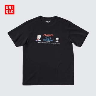 เสื้อยืดUniqlo เสื้อยืดแขนสั้น พิมพ์ลาย PHRASES OF MARVEL สําหรับผู้ชาย และผู้หญิง