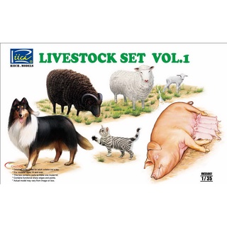 โมเดลประกอบ Riich Model RE30013 1/35 Livestock Set Vol.1