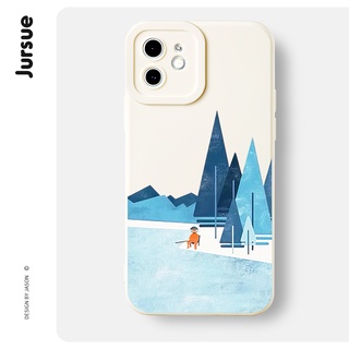 JURSUE เคสไอโฟน เคสซิลิโคนนุ่มกันกระแทกการ์ตูนน่ารักตลก เคสโทรศัพท์ Compatible for iPhone 14 13 12 11 Pro Max SE 2020 X XR XS 8 7 6 6S Plus พลัส XYH753