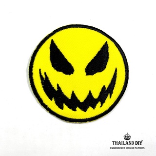 🎃 ตัวรีดติดเสื้อ ผี หัวฟักทอง หน้าปีศาจ หน้ายิ้ม ฮัลโลวีน Funny Halloween wop Face Patch งานปัก DIY ตัวรีด อาร์มติดเสื้อ