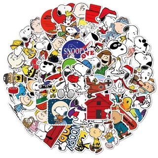 💥พร้อมส่ง💥Snoopy สนูปี้ PEANUTS sticker สติกเกอร์กันน้ำรูปแบบที่แตกต่างกัน 50ชิ้น