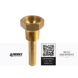 Trerice-Brass Thermowell เกลียว 3/4"NPT Stem Length 3.5" และ Stem Length 6"