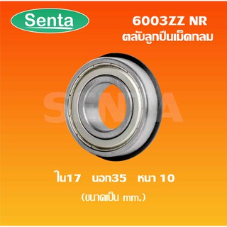 6003ZZNR ตลับลูกปืนเม็ดกลมร่องลึก มีร่องพร้อมแหวน ฝาเหล็ก 2 ข้าง ( Deep Groove Ball Bearing ) 6003Z NR 6003ZZ NR