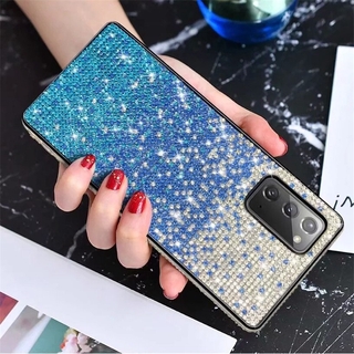 เคสโทรศัพท์มือถือ แต่งกลิตเตอร์คริสตัล ไล่โทนสี สําหรับ Samsung Note 20 ultra Note 10 Plus Galaxy S23 S22 S21 S20 Plus S10