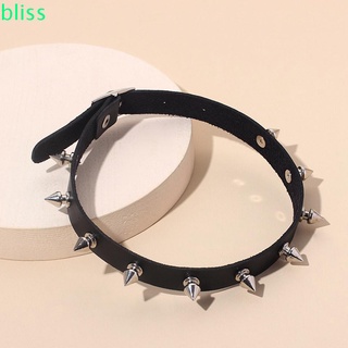 Bliss เครื่องประดับสร้อยคอโซ่โลหะผสมหนัง Pu สีดําสําหรับผู้หญิง