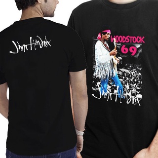 เสื้อยืด พิมพ์ลาย Jimmy Hendrix Woodstock 69 2 ด้าน สําหรับผู้ชาย และผู้หญิง