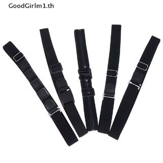 Goodgirlm1 สายเข็มขัดรัดเสื้อเชิ้ต กันลื่น กันรอยย่น สีดํา สําหรับผู้ชาย 1 ชิ้น