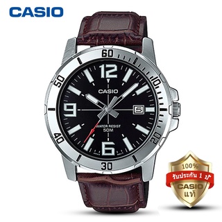 casio นาฬิกาข้อมือผู้ชาย สายหนัง รุ่น MTP-VD01L-1B คาสิโอ้ สายหนัง ตัวล็อกแบบสายสอด ( คาสิโอ แท้ ของแท้100% ประกัน CMG)