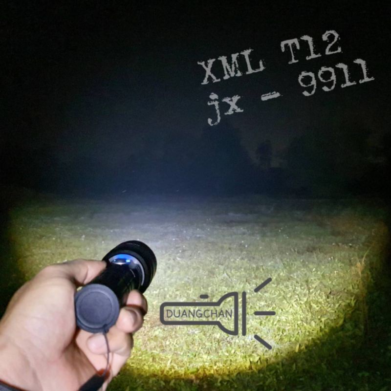 ไฟฉายแรงสูง T12 รุ่น jx - 9911 ชาร์จ USB ไฟฉายLED หลอด xhp 70.2 ไฟฉายซูมได้ ฟรี แบตเตอรี่ 18650