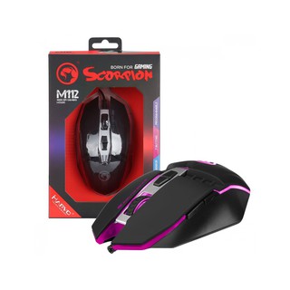 Marvo Scorpion M112 USB 7 Colour LED Black Programmable Gaming Mouse