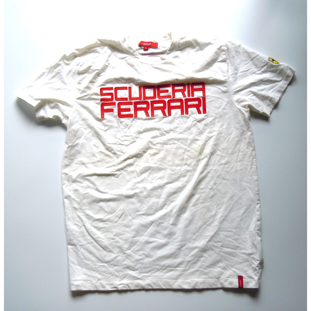 เสื้อยืดมือสอง Ferrari T-Shirt สีครีม XL