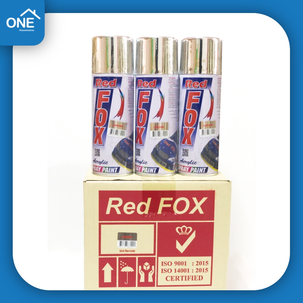 [ยกโหล] สีสเปรย์ Red Fox ยกลัง สีโครเมียม Chromium