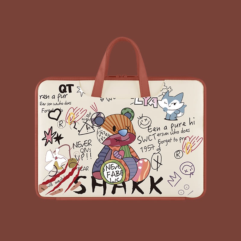 JX กระเป๋าแล็ปท็อปหมีน่ารักสําหรับผู้หญิง 14 นิ้ว 15 นิ้ว 15.6 นิ้ว Universal Apple Mac ขนาดเล็กใหม่