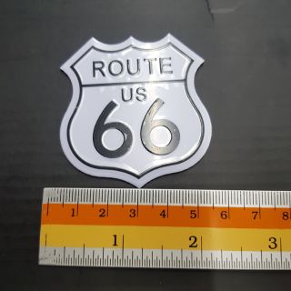 Plate Route us66 อลูมิเนียม 6x5.5cm