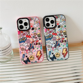 High quality CASETify เคสโทรศัพท์ซิลิโคน TPU แบบนิ่ม ลายหน้ายิ้ม สําหรับ iPhone 14 Plus 14 Pro Max 11 12 Pro Max 13 Pro Max