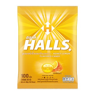 ฮอลล์ ลูกอมรสน้ำผึ้งผสมกลิ่นเลมอน จำนวน 100เม็ด HALLS HONEY-LEMON CANDY