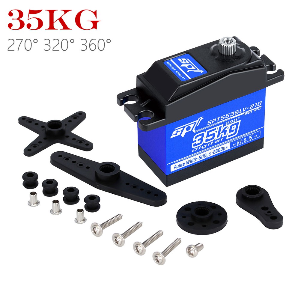 Spt 5535LV-210° 320° 360° เกียร์เซอร์โวดิจิทัล โลหะ มาตรฐาน 35 กก. สําหรับรถไต่หินบังคับ 1:8 1:10 มุ