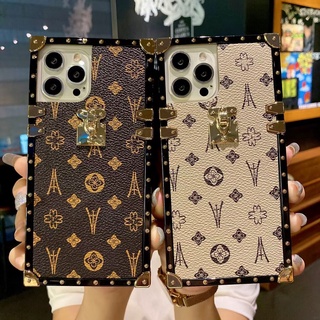 For OPPO A16K A57 A77 2022 A76 A96 A17 Reno 7 7Z 8Z Realme 9i 9 Pro C35 Luruxy Square Leather Phone Case