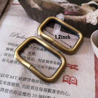 1.2 inch 1 pcs BGN20303a ห่วงเลื่อนสาย ห่วง เหล็ก เหลี่ยม สีทองรมดำ ขนาด 2.8 cm x 3.5 cm เหล็กหนา 4 m