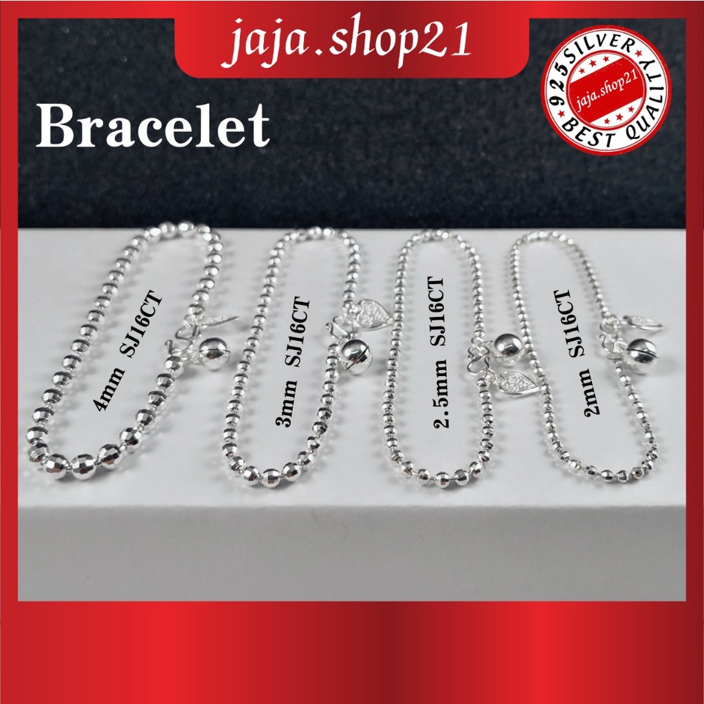 | สร้อยข้อมือและกําไลข้อเท้าเงิน 925 SJ16CT | สร้อยข้อมือ 925 เงินสเตอร์ลิง & 脚链 | เจลang Tangan & G