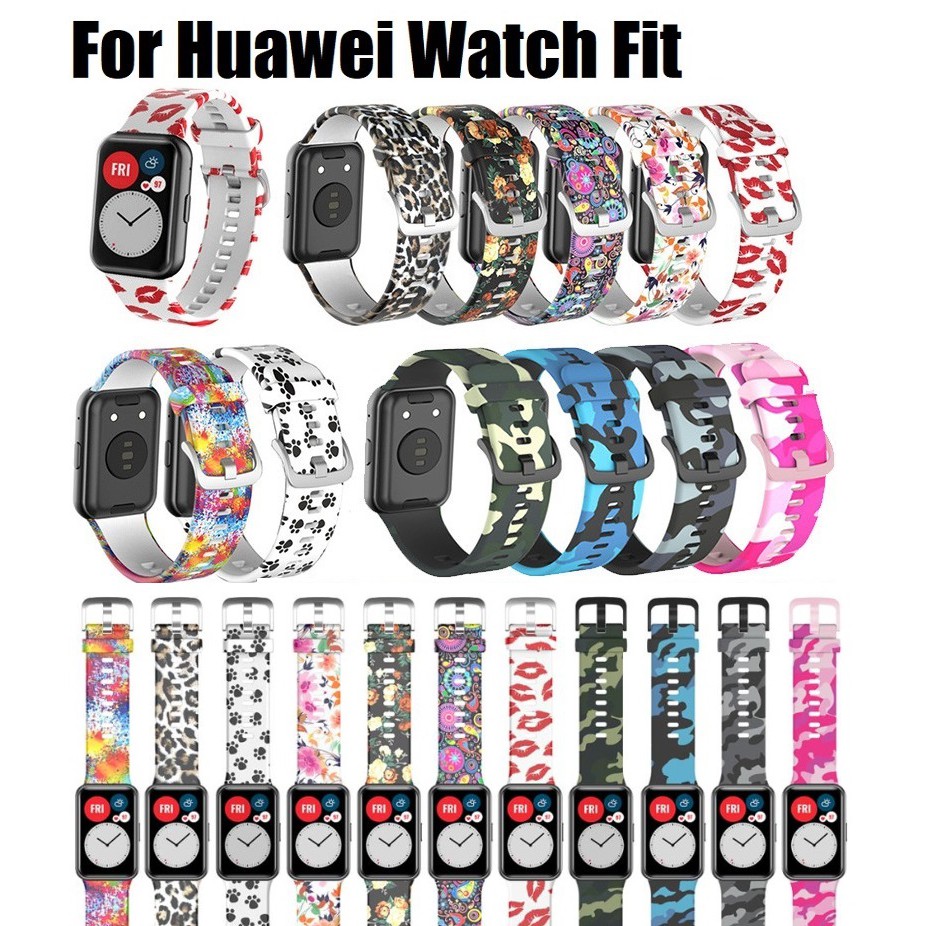 สายนาฬิกา huaweiwatch fit Strap สีสันต่างๆ อ่อนนุ่ม ซิลิโคน สาย huaweiwatch fit For fit , Huawei watch fit new , Huawei watch fit elegant watch Bracelet Wrist Watchband With Tool สาย huawei watch fit